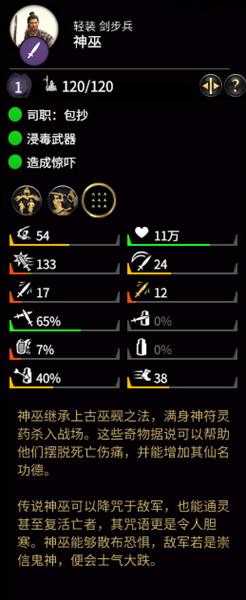 《全面战争：三国》神巫属性分析