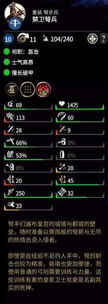 《全面战争：三国》禁卫弩兵属性分析