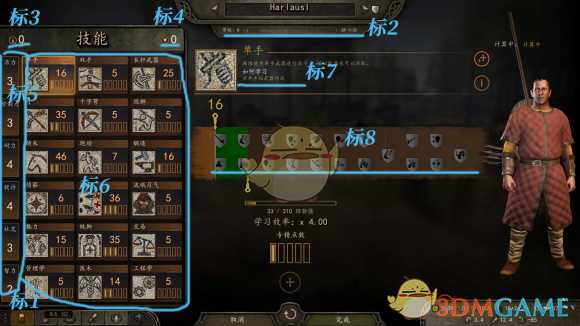 《骑马与砍杀2》角色属性面板解析