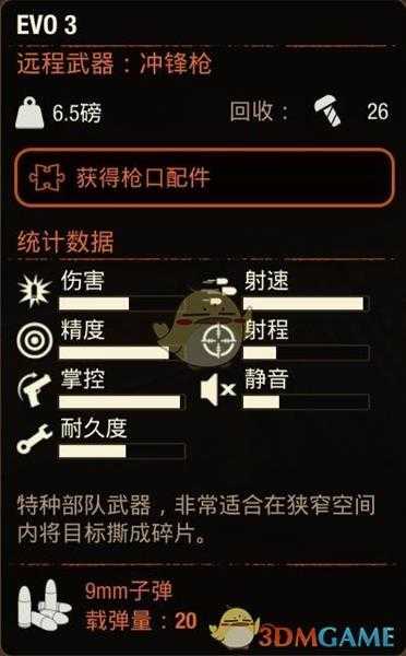《腐烂国度2》EVO3冲锋枪属性分享