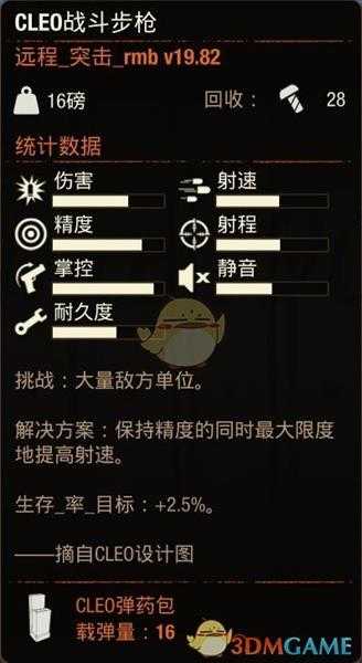 《腐烂国度2》CLEO战斗步枪属性分享