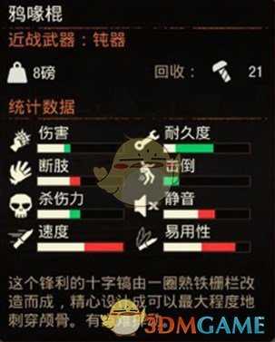 《腐烂国度2》鸦喙棍钝器属性分享