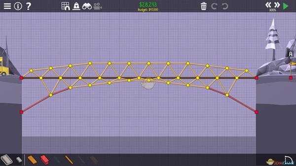 《桥梁建筑师2》松林山峰大型桥梁攻略