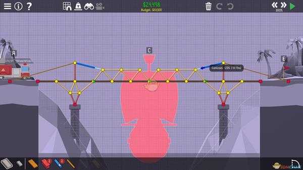 《桥梁建筑师2》熔岩峡谷大跨吊桥攻略