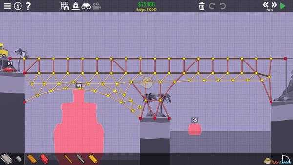 《桥梁建筑师2》熔岩峡谷双层高速路攻略