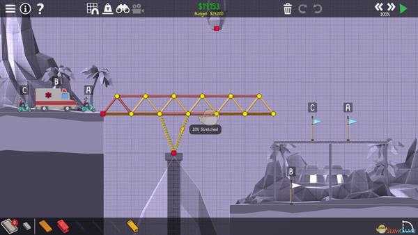 《桥梁建筑师2》熔岩峡谷重量分配攻略