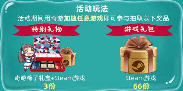 用加速器还能喜+1?奇游端午加速免费领Steam游戏！