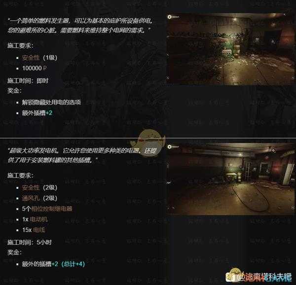 《逃离塔科夫》藏身处发电机提升所需条件一览