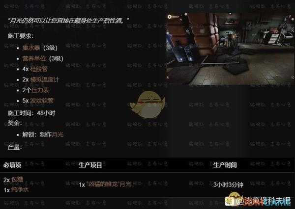 《逃离塔科夫》藏身处酿酒器建造所需条件分享