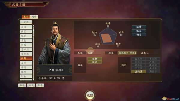 《三国志14》伊籍武将点评