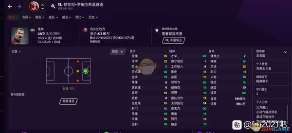 《足球经理2021》实用型前锋推荐