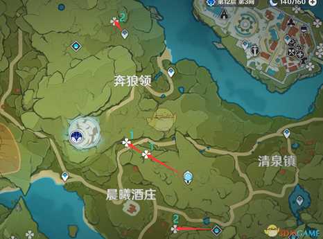 《原神》蒲公英分布图