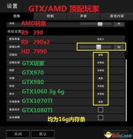 绝地求生各级别显卡最佳画面设置介绍