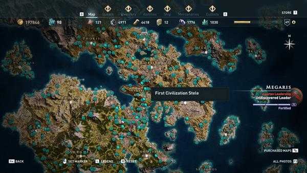 《刺客信条：奥德赛》全区域22处技能点分布一览