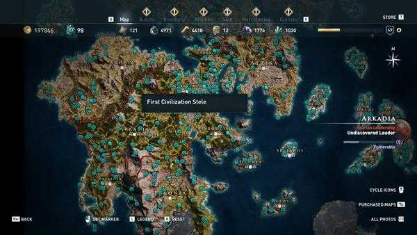 《刺客信条：奥德赛》全区域22处技能点分布一览