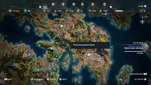 《刺客信条：奥德赛》全区域22处技能点分布一览