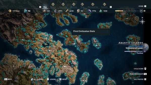 《刺客信条：奥德赛》全区域22处技能点分布一览