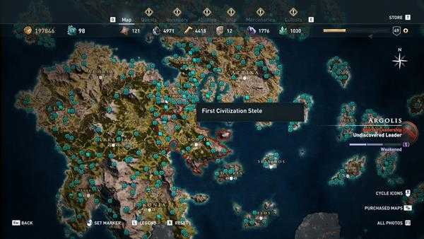 《刺客信条：奥德赛》全区域22处技能点分布一览