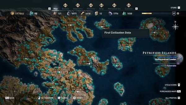 《刺客信条：奥德赛》全区域22处技能点分布一览