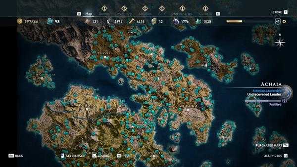 《刺客信条：奥德赛》全区域22处技能点分布一览