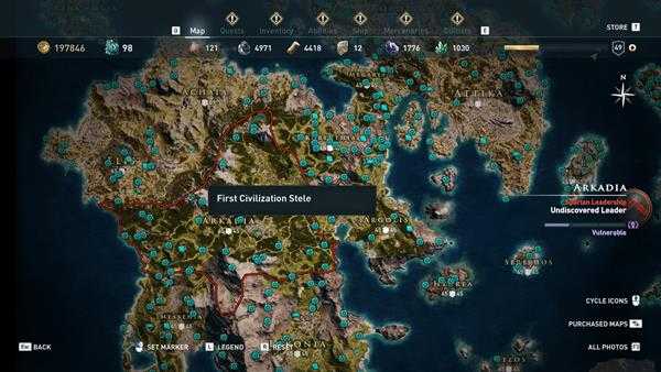 《刺客信条：奥德赛》全区域22处技能点分布一览