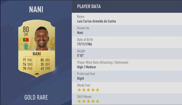 《FIFA 19》全5星花式球员汇总