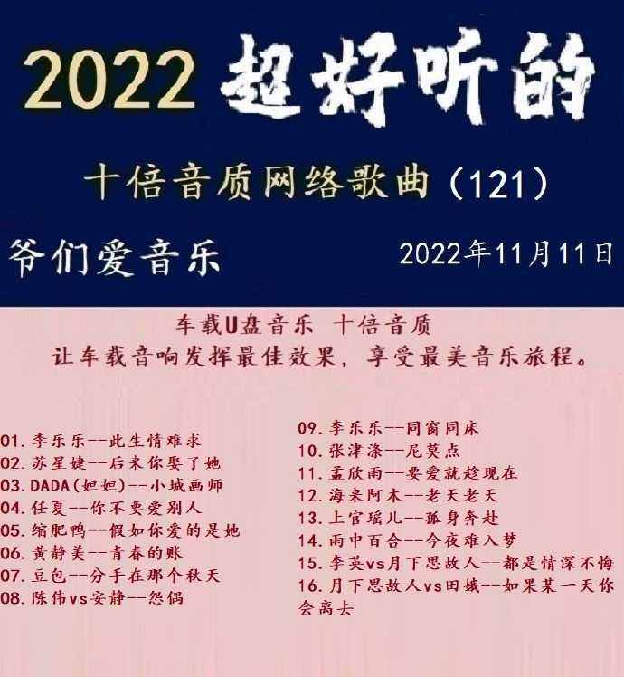 群星《2022超好听的十倍音质网络歌曲(121)》WAV分轨