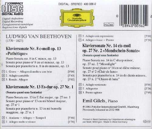 【古典音乐】吉利尔斯《贝多芬“月光”“悲怆”奏鸣曲》1981[FLAC+CUE整轨]