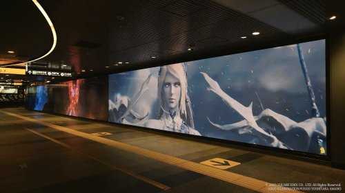 《最终幻想16》超帅召唤兽广告 涩谷地铁站激情开打
