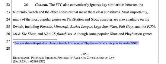 微软律师不懂游戏！称PS掌机是PS5的手持版