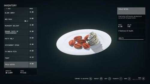 《星空》公布游戏内4种食物：快来品尝外星昆虫！