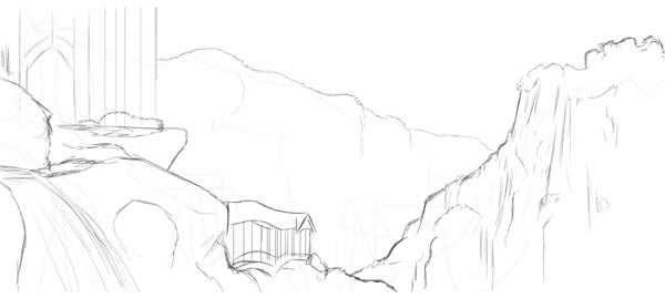 PS绘制逼真的大型山水场景