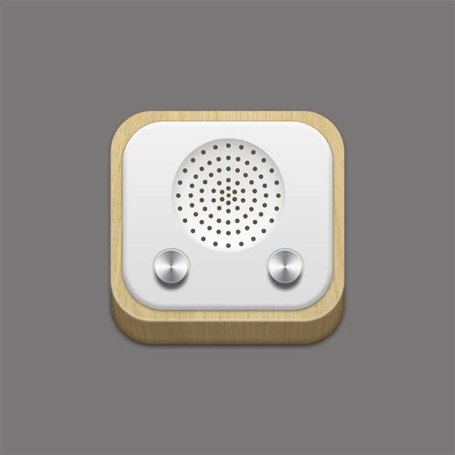 Photoshop制作简单的木质立体音响图标