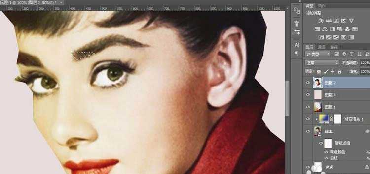 PS怎么给赫本制作lowpoly效果?